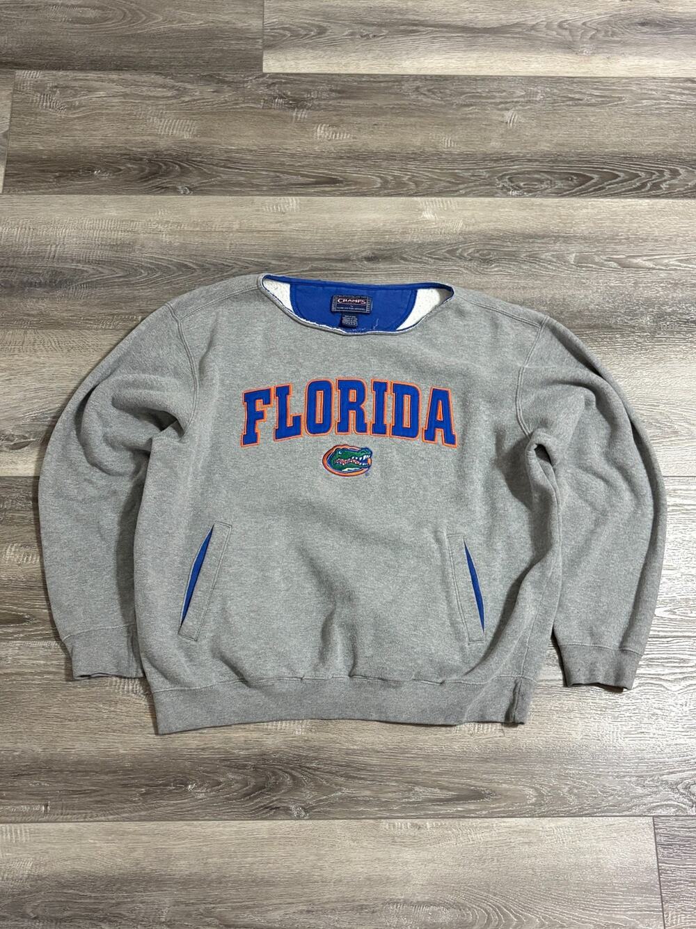 Vintage Champs University Of Florida Gators UF Cutoff Hoodie College Men's Large